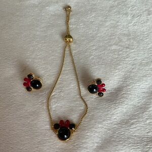 Kate Spade Minnie Mouse bracelet and earrings set